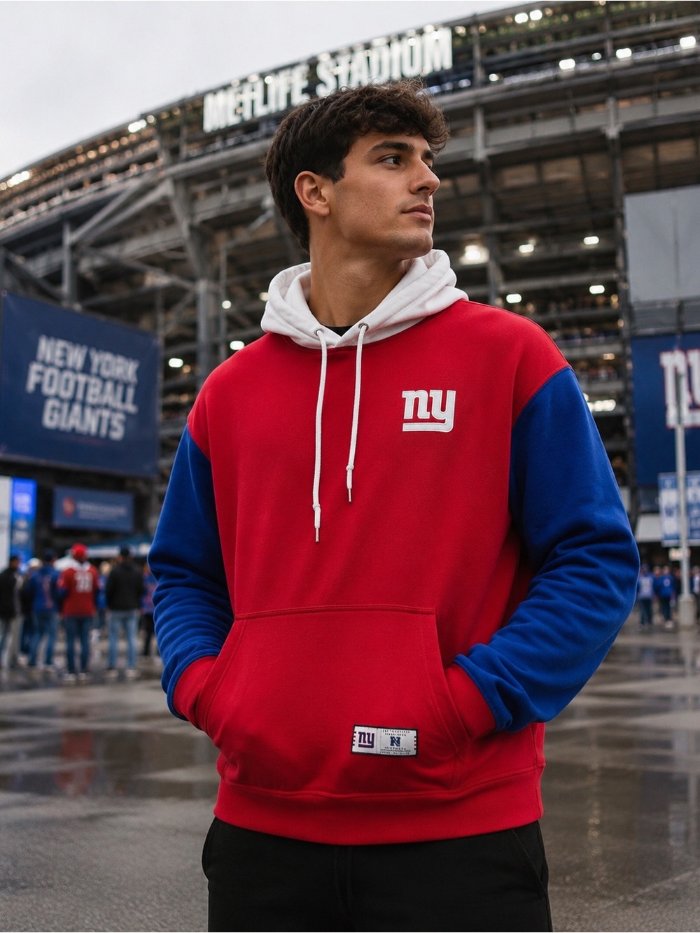 NFL Red & Blue Hoodie with White Hood